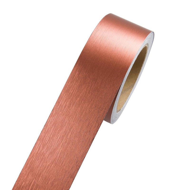 Ruaniao Self-Adhesive Mirror Frame Sticker, 2 Inch X 39 Ft Metal Mirror Trim Peel and Stick Border Tape, Waterproof Wall Border Decorative Tape for Home Kitchen, Bathroom, Fireplace (Reddish Brown) - Image 1